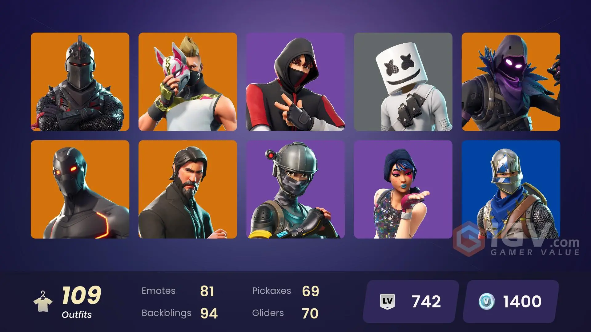 109 SKINS IKONIK BLACK NIGHT SPECIALIST SPARKLE THE REAPER