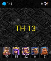 #Max 10 Town hall 13 semi max, white and blue walls, semi max troops