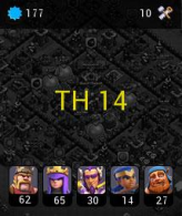 Clash of clans/town hall 14 70%max/hero(62.65.30.14)/6 skin hero/wall(14.15)/level 177/Lifetime warranty/N1/peaky Blinds game