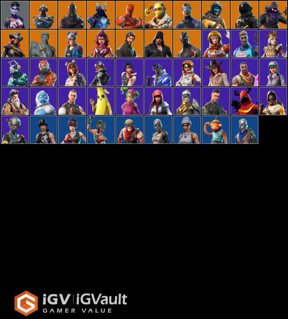 Account fortnite 51 skins Avec chevalier noir
