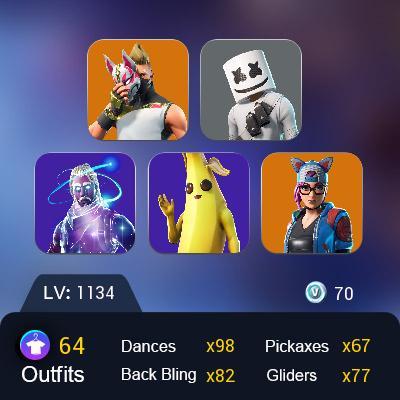 Fortnite Account with GALAXY Skin