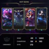 League of legend Latin America North-LAN/ LEVEL+170/ BE 11.8 K   /Low price Smurf Account /Guaranteed Instant Delivery #High Champs and skins