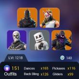 151 skins | OG STW | Black Knight | IKONIK | The Reaper | Glow | Widows Bite | Rare Emotes | Sparkle Specialist | Merry Mint Axe |