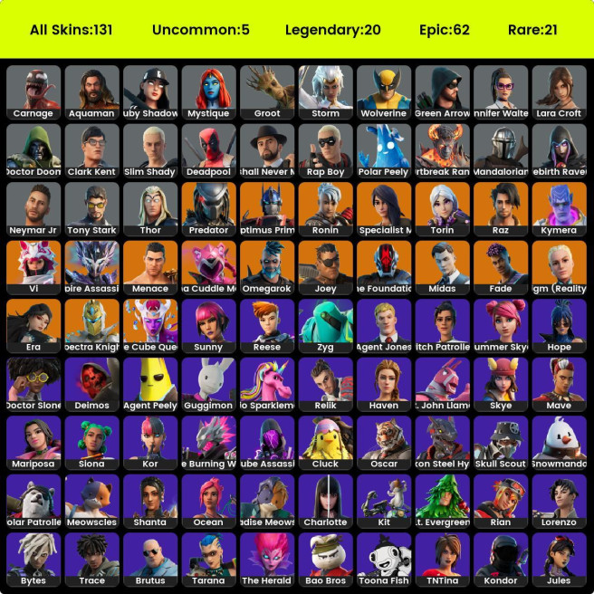 131 Skins / RAP BOY / Slim Shady / Clark Kent / RAP Boy / Full Access / NN45