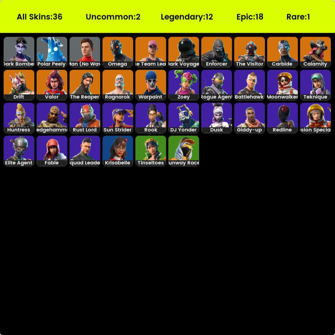 FA - PSN / Xbox / Switch / PC / Android - The Reaper / Omega / Elite Agent / Ragnarok / Zoey / Take The l - 36 skins. [ULTRA SAFE]