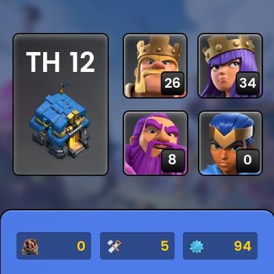 MLS TC -90% Discount - TH12 LVL94- Code:3419