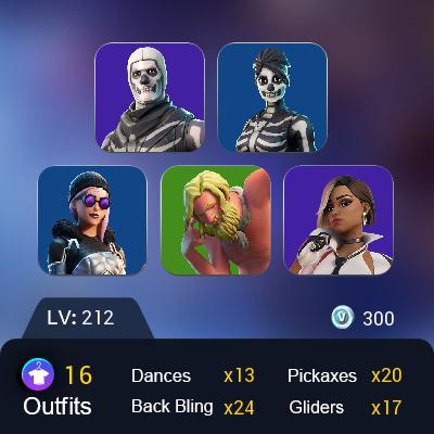 [PC/PSN/XBOX] 16 skins | Kado Thorne | Spectra Knight | Khaby Lame | Fish Thicc | Skull Trooper | Piper Pace | Lil Split | Mae | 300 VB X55