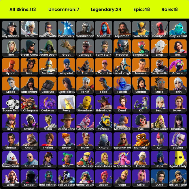 [PC/PSN/XBOX] (113 Skins) [Leviathan Axe, Candy Axe, OG STW, Gold Midas, Gold Brutus, Prodigy, Carbon Commando, Galaxia] 1005 VB | Full Access