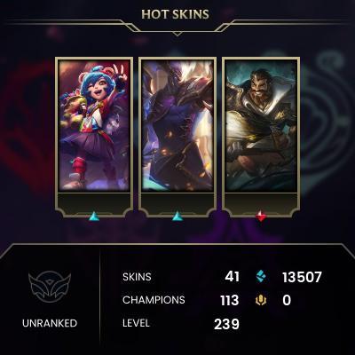 NA/42 SKIN/BE:13.2K/3 HONOR 5 TOKEN/FULL ACCESS/LIFE TIME WARRANTY/