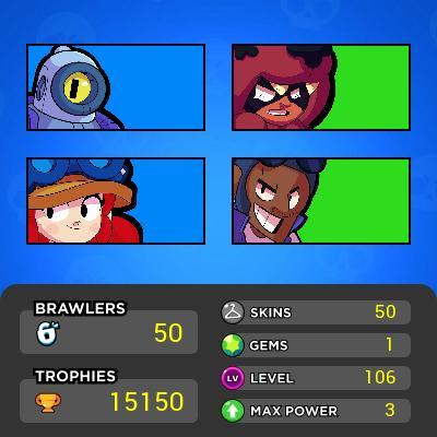 Brawl Stars / 50 Brawlers / 15054 Cup / 4 Legends | br21