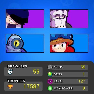 Brawl Stars / 55 Brawlers / 17512 Cup / 4 Legends | br20