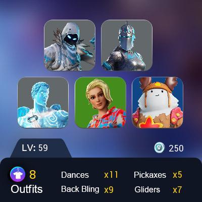 8 skins | Frozen Love Ranger | Frozen Red Knight | Frozen Raven |