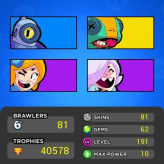 Brawl stars/40k cup/81 skin/81 Brawlers/62 gem/3200 gold/Lifetime warranty/R10/Breaking bad