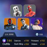 【PC-PSN-XBOX】 OG MAIL-144 skins |Kratos|Master Chief|Neo Versa|Gold Midas|Subzero Cryptic|Joey|Fade|Blastoff|Peter Griffin| The Origin | 550 VB