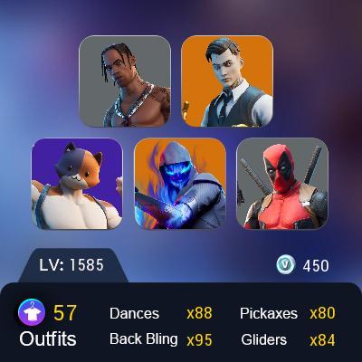 [PC/PSN/XBOX] 57 skins | Travis Scott | Gold Brutus | Gold Midas | The Origin | Vendetta | Gear Specialist Maya | Fade | Rox | Sentinel |