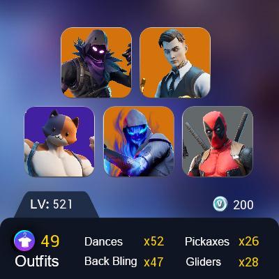 [PC/XBOX] 48 skin |Scout | Gold Brutus | Gold Midas | Gold Meowscles | Fade | Love Ranger | Oblivion | Raven | Deadeye | Fusion |