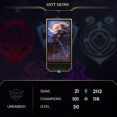 EMAIL CHANGEABLE - EUNE - 101 CHAMPIONS - 21 Skins - 2112 BE - HAND LEVELED - INACTIVE - SAFE 100% - WARRANTY - ULTRA RARE SKINS