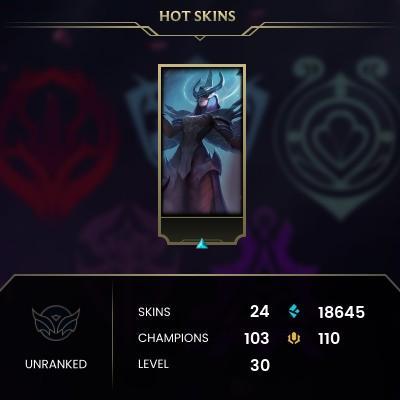 EMAIL CHANGEABLE - EUNE - 103 CHAMPIONS - 24 Skins - 18645 BE - HAND LEVELED - INACTIVE - SAFE 100% - WARRANTY - ULTRA RARE SKINS