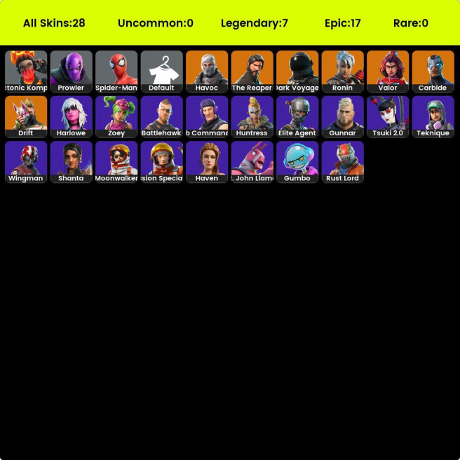 PC/PSN/XBOX 27 skins | The Reaper | Elite Agent | Take The L | Havoc | Sub Commander | Carbide | Drift