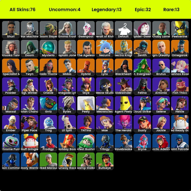 [PC/XBOX] 75 skins | Carbon Commando | Prodigy | Trilogy | Point Patroller | Cloud Striker | Midas | The Ageless | Hybrid | 