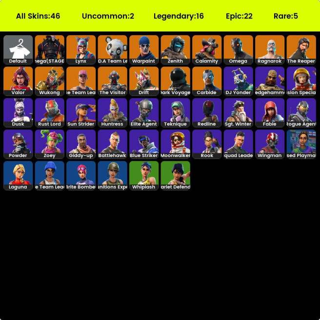 [PC/XBOX] 44 skins | OG STW | The Reaper | Elite Agent | Blue Team Leader | Take The L | Omega (stage 5) | Blue Striker | Rogue Agent | Wukong |