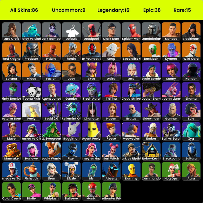 FA - [XBOX/SWITCH/PC] - 85 skins | Gold Midas | Sultura | Cloud Striker | Fixer | Royale Bomber | Snap | Hybrid | Fusion | Kymera | Ronin 