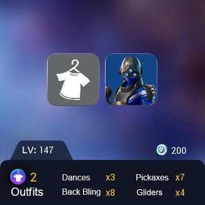 [PC] 1 skins | Trilogy | Reliant Blue | Spectra Protector | Arroyo Pack | Society Emblem Ranker | Prized Llama |  Ranker's Tags | 200 VB