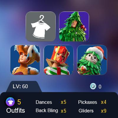 [PC] 4 skins | Lt. Evergreen | Holiday Boxy | Wooly Warrior | Winterfest Bushranger | The Sith | Re-gifter | Clawz Retro | Basecamp Bag | 0 VB