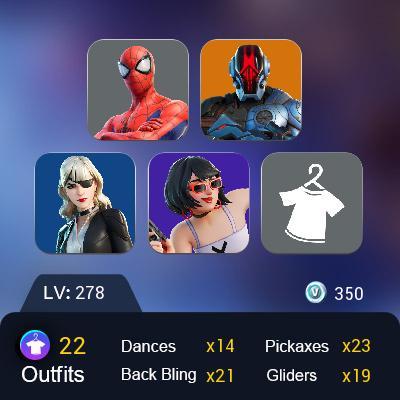 [PC] 21 skins | Snap | The Foundation | The Origin | Ronin | The Imagined | Prowler | Doctor Strange | Spider-Man | Shanta | Evie | 350 VB