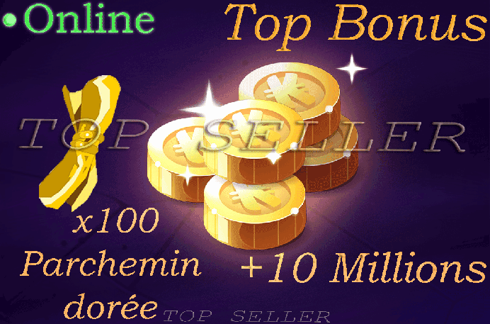 Tylezia : x100 parchemins doree + 10.000.000 kamas + 10% bonus - livraison 1 minute
