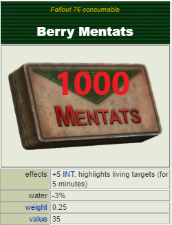 1.000 Berry Mentats (+5 Intelligence)