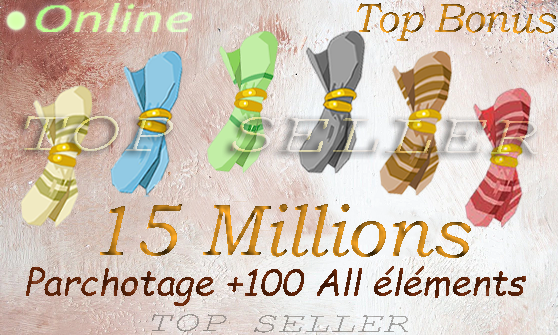 Hellmina : parchotage 100 tout les elements + 15 000 000 Kamas + Top Bonus - Delivery time 1 minute