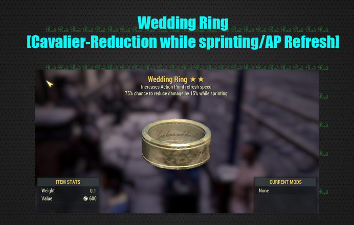 Wedding Ring 50 lvl  [Cavalier-Reduction while sprinting/AP Refresh][Legendary outfit]