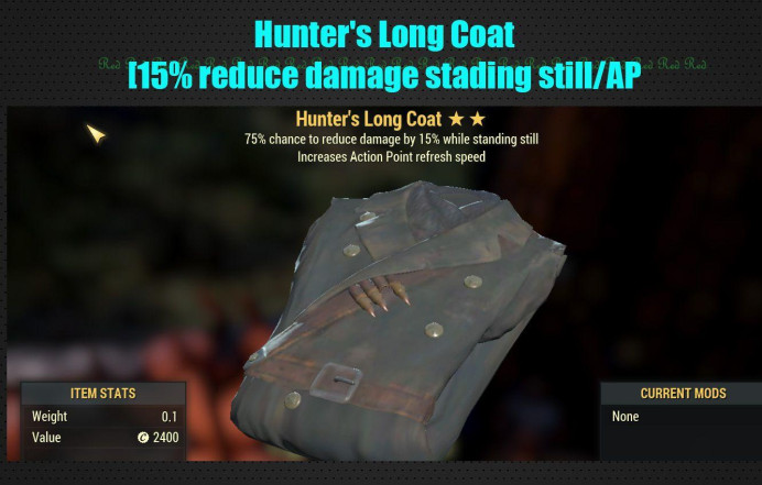 Hunter's Long Coat [15% reduce damage stading still/AP Refresh][Legendary outfit]