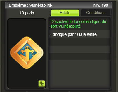 [Embleme Vulnerabilite] + extra kamas - Giverfoxstore