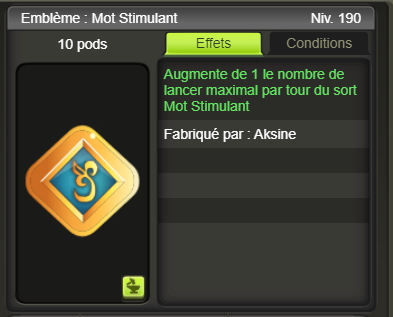 [Embleme Mot Stimulant] + extra kamas - Giverfoxstore