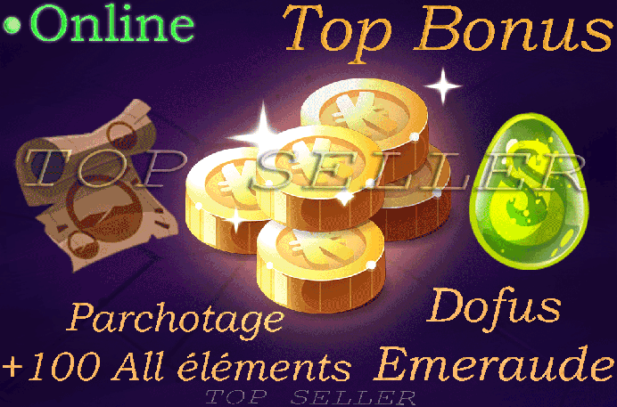 [ Draconiros ] : Kit Parchotage +100 tout les elements + Dofus Emeraude + Bonus - livraison expresse : 5 minutes