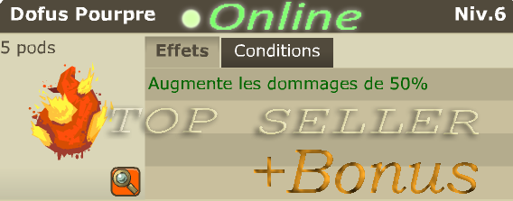 Boune : Dofus pourpre +50 + Top Bonus kamas - Fast Delivery