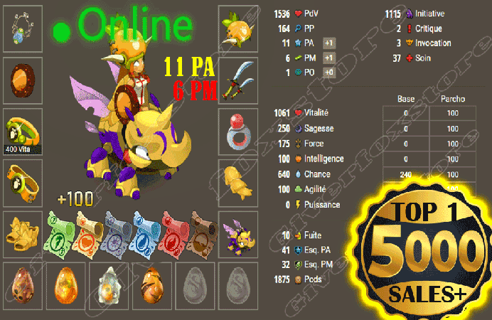  Imagiro>[ Stuff Chance Niveau 85, PVP 11 P-A 6 PM ] + Kit Parchotage Complet