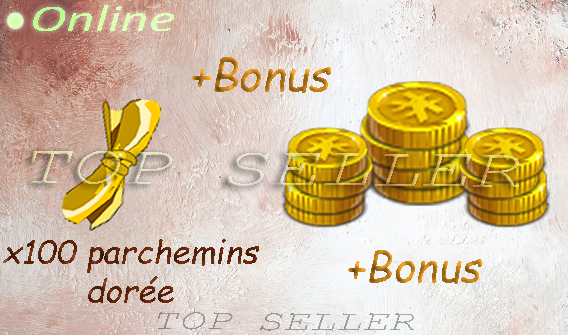 Allisteria : x100 parchemins doree + bonus - livraison 5 minutes