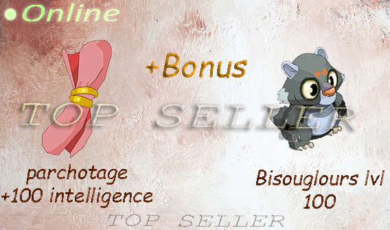 Kit parchotage +100 intelligence + Bisouglours lvl 100 + bonus - livraison 5 minutes