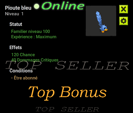 Hellmina : Pioute bleu lvl 100 + Top bonus - Delivery : 5 minutes