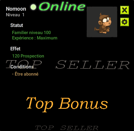 Orukam : Nomoon lvl 100 + Top bonus - Delivery : 5 minutes