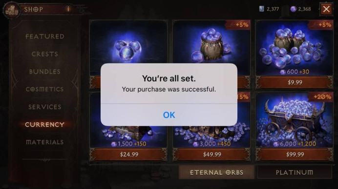 Diablo Immortal - 7200 orbs - 5 mins process