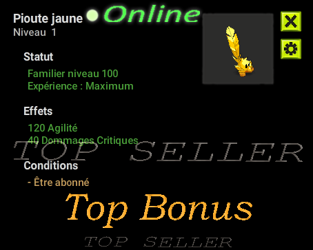 pioute jaune lvl 100 + bonus - livraison 5 minutes