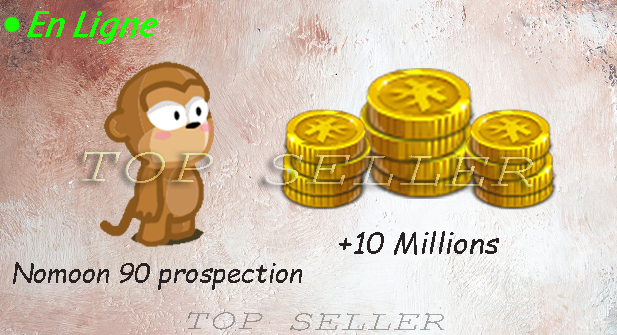 Boune : Nomoon +90 prospection + 10.000.000 kamas + Top bonus - livraison 5 minutes