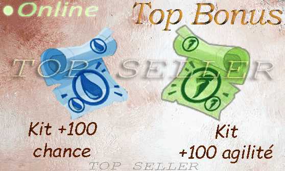 Kit parchotage +100 chance + Kit parchotage +100 agilite + Top bonus - livraison 5 minutes