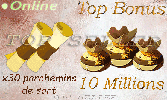x30 parchemins de sorts + 10.000.000 Kamas + Top bonus - livraison 5 minutes