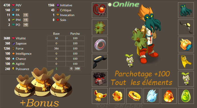 [ Top Seller ] ==> Stuff terre opti lvl 200 + Parchotage +100 tout les elements + Bonus - livraison expresse : 5 minutes