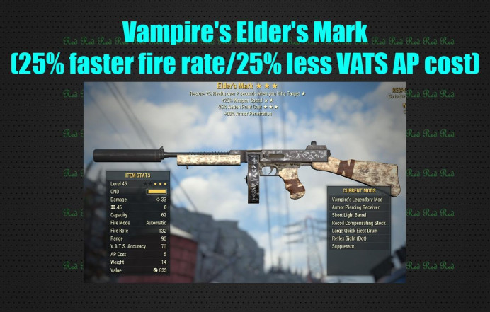 Vampire's Elder's Mark (25% faster fire rate/25% less VATS AP cost)